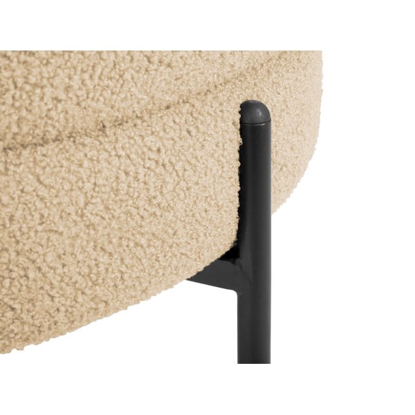 Bež fotelj iz tkanine bouclé Noble – Leitmotiv-image-1