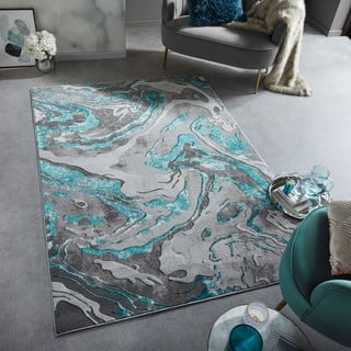 Siva/turkizna preproga 120x170 cm Marbled – Flair Rugs