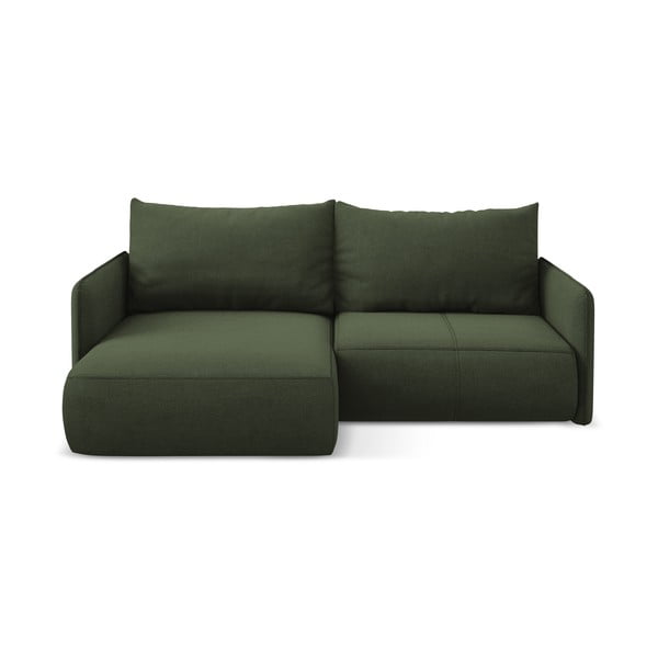 Zelena raztegljiva/s prostorom za shranjevanje kotna sedežna garnitura (levi kot) Nanea – Makamii