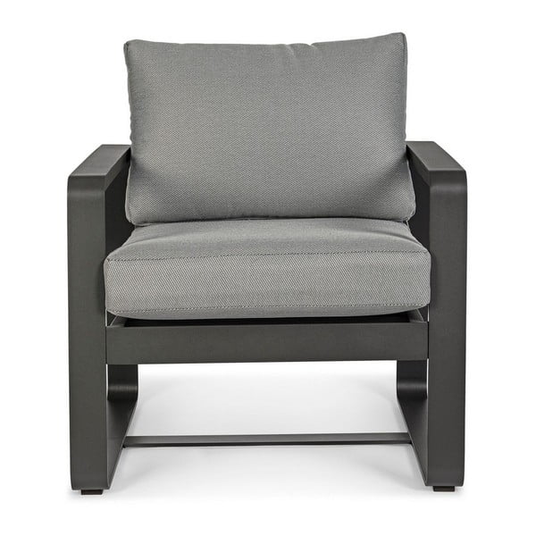 Siv kovinski vrtni fotelj Merrigan   – Bizzotto-image-2