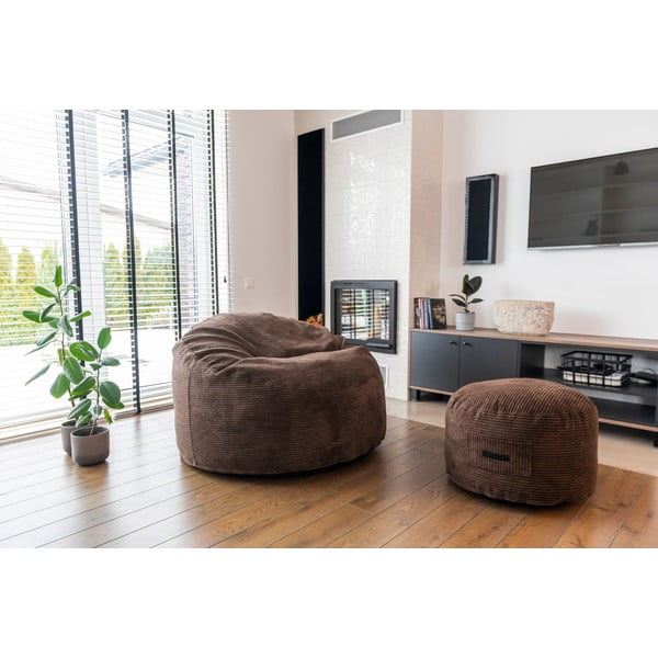 Črn tabure iz rebrastega žameta Om 60 – SLOWDOWN-image-1