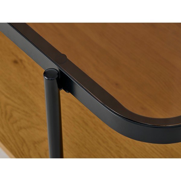 Klubska mizica s stekleno mizno ploščo v naravni barvi 60x120 cm Hassel – Unique Furniture-image-3