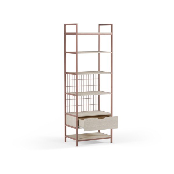 Jeklen regal v barvi terakote 60x179,5x40 cm Amara – Marckeric-image-4