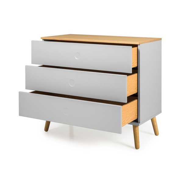 Siva komoda z nogami iz hrastovega lesa Tenzo Dot, 90 x 79 cm-image-2