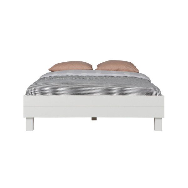 Bela lesena postelja WOOOD Ribja kost, 160 cm-image-2