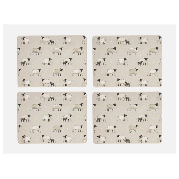 Pogrinjki v kompletu 4 ks iz plute 21,5x29 cm Highland Sheep – Cooksmart ®