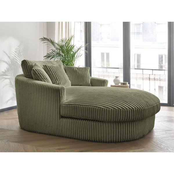 Zelen fotelj iz rebrastega žameta Belem – Bobochic Paris-image-1