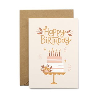 Voščilnica za rojstni dan iz recikliranega papirja z ovojnico Printintin Happy Birthday, format A6