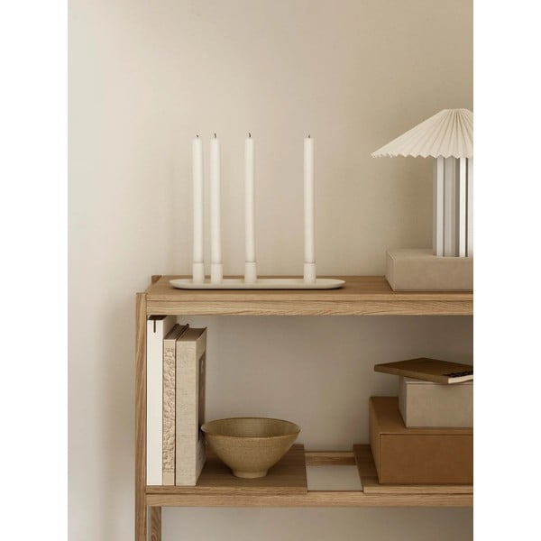 Zatemnitvena namizna svetilka s tekstilnim senčilom v beli in srebrni barvi (višina 36 cm) Taite – Blomus-image-3