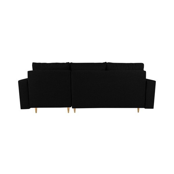 Črna kotna raztegljiva sedežna garnitura z ležalnikom na desni strani Mazzini Sofas Iris-image-3
