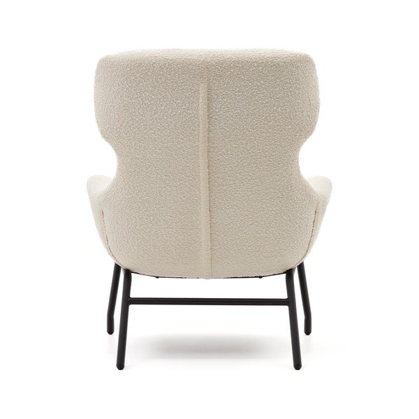 Kremno bel fotelj iz tkanine bouclé Belina – Kave Home-image-3