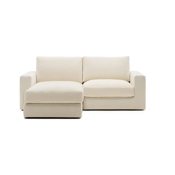 Bež kotna sedežna garnitura iz šenilje (levi kot/z ležalnikom) Alea – Kave Home