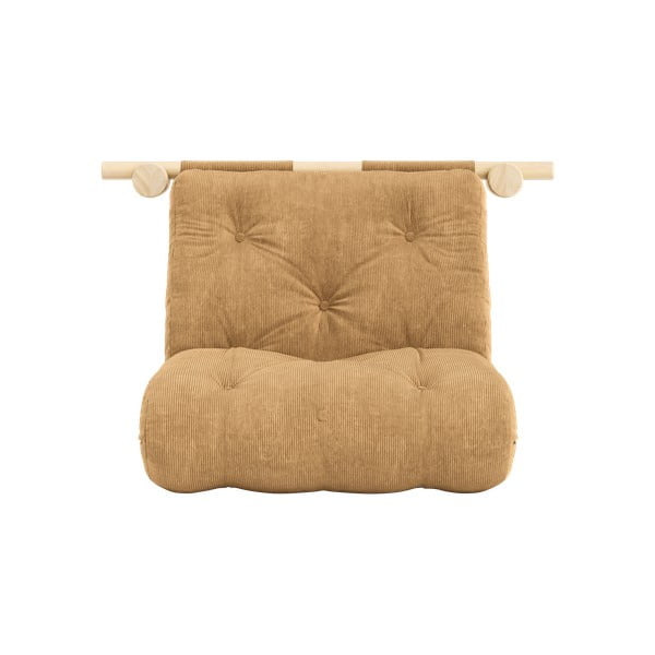 Svetlo rjav fotelj iz rebrastega žameta Hooked – Karup Design-image-3