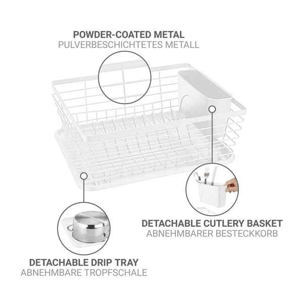 Bel kovinski odcejalnik posode 36x30 cm Drip – Wenko-image-4