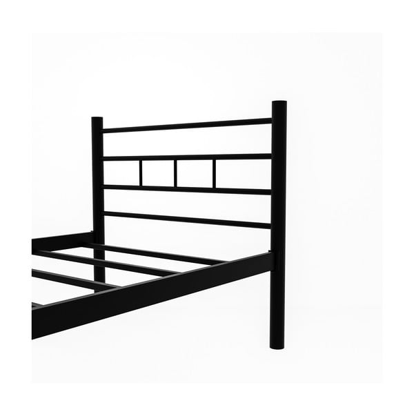 Črna kovinska postelja z letvenim dnom 90x200 cm K70 – Kalune Design-image-4