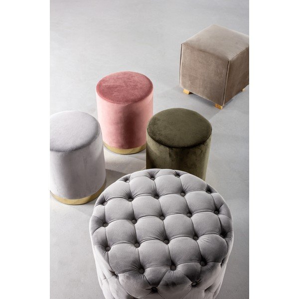 Temno rožnat žameten tabure Lucilla – Yes Everyday-image-1