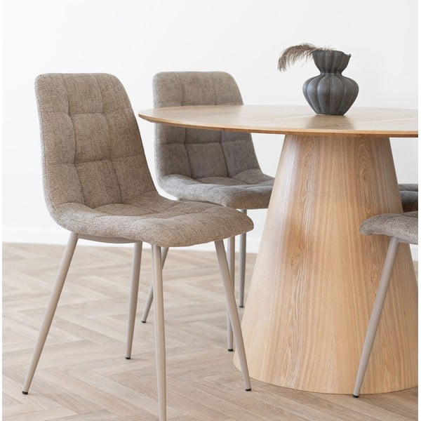 Okrogla jedilna miza z mizno ploščo v jesenovem dekorju ø 120 cm Bolton – House Nordic-image-1