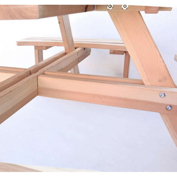 Vrtni jedilni set iz borovega lesa za 4 osebe Piknik - Rojaplast-image-1