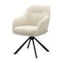 Kremno bel oblazinjen jedilni stol z nasloni za roke Avola – Unique Furniture