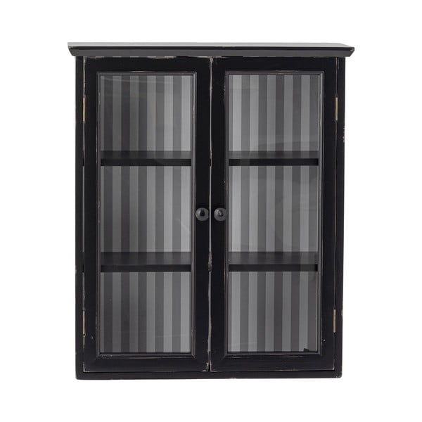 Črna stenska vitrina iz masivne jelke 51,5x66,5x22,5 cm Hazem – Bloomingville