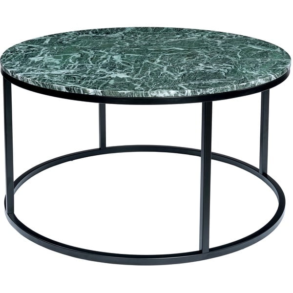 Temno zelena marmornata mizica s črno podlago RGE Accent, ⌀ 85 cm