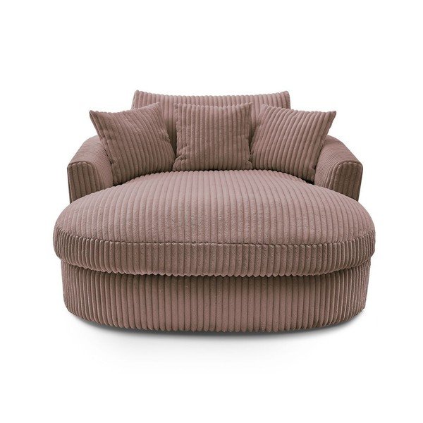 Rožnat fotelj iz rebrastega žameta Belem – Bobochic Paris-image-3