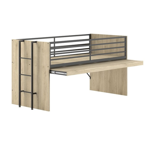 Dvignjena otroška postelja z letvenim dnom 90x200 cm v naravni barvi Sam – Vipack