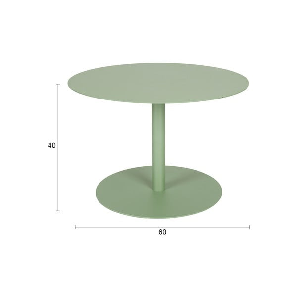 Žajbljevo zelena jeklena okrogla klubska mizica ø 60 cm Snow – Zuiver-image-4