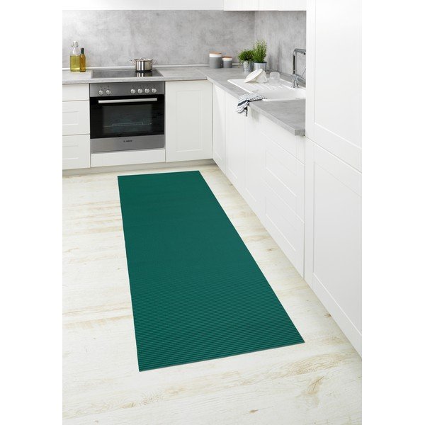 Temno zelena plastična kopalniška preproga 65x200 cm Petrol – Wenko-image-3