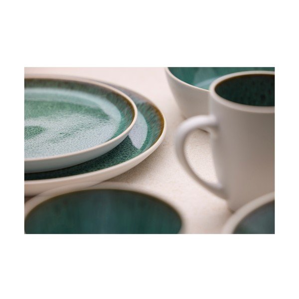 Belo-zelen desertni krožnik iz kamenine ø 21 cm Gastro White/Green – Bitz-image-4