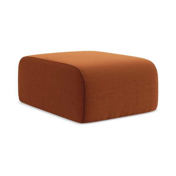 Žameten tabure v barvi terakote Lani – Makamii