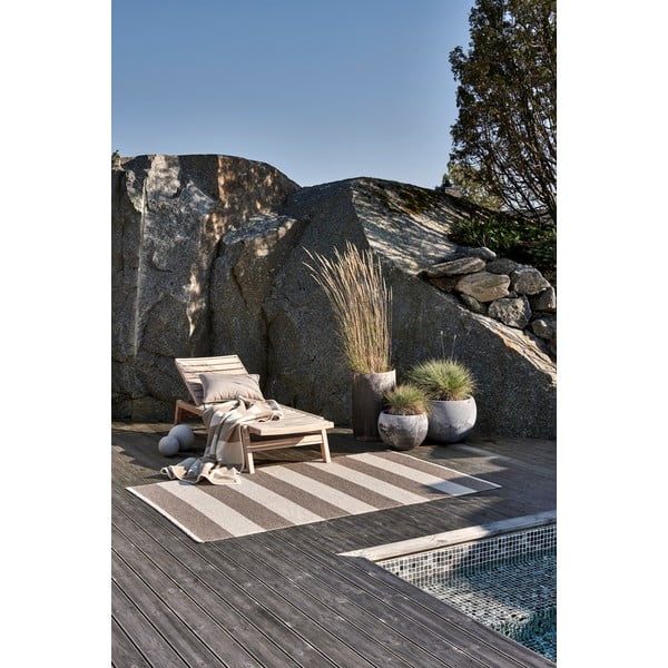 Bež/kremno bela notranja in zunanja preproga 140x180 cm Bob Mud Vanilla – Pappelina-image-1