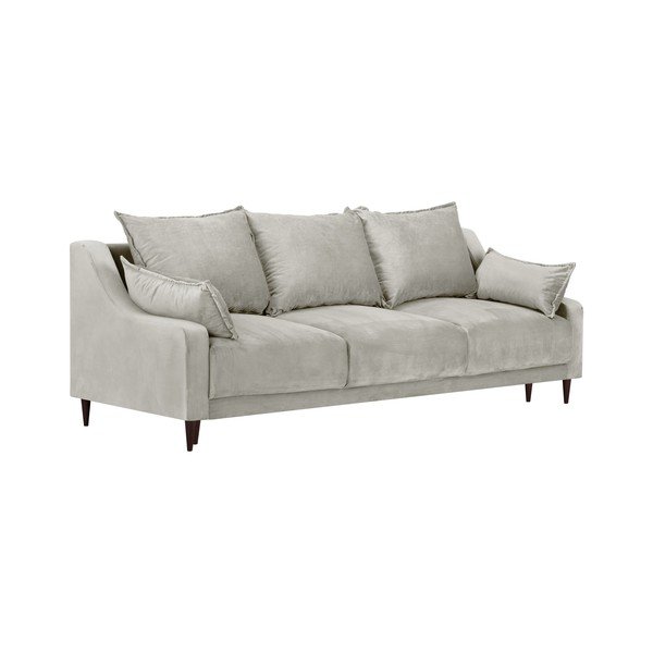Bež žametna raztegljiva sedežna garnitura s prostorom za shranjevanje Mazzini Sofas Freesia, 215 cm-image-2