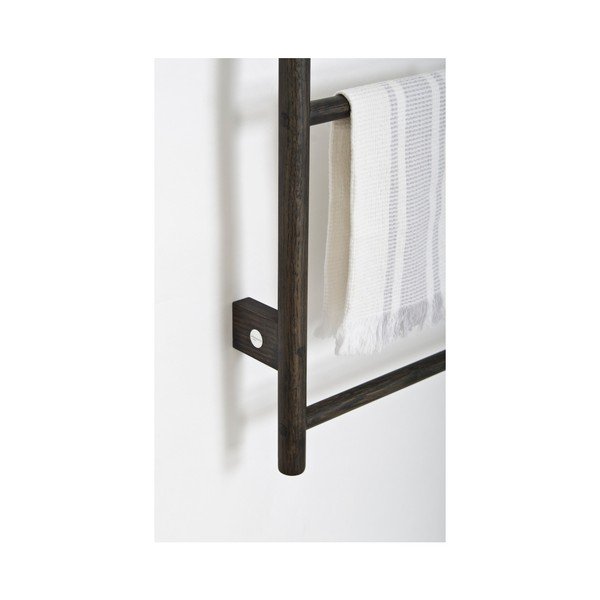 Črno stensko stojalo za brisače iz hrastovega lesa Wireworks Towel Rail Wallbar-image-2