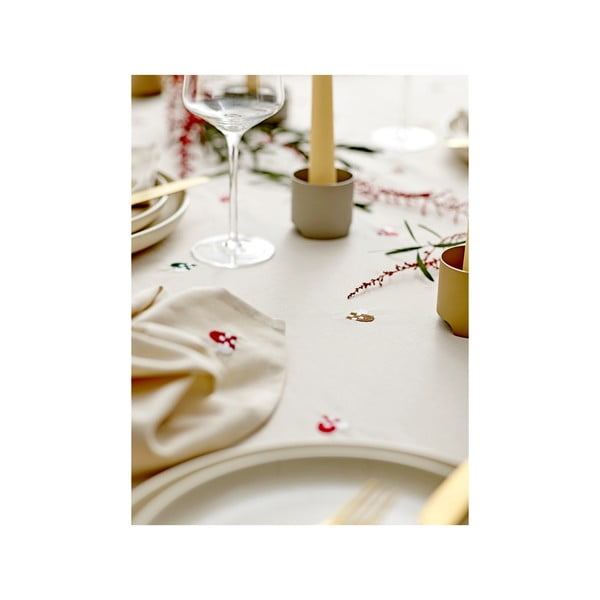 Bombažen namizni prt ø 180 cm Hearts Embloidery – Södahl-image-3