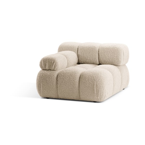 Bež modul za sedežno garnituro iz tkanine bouclé (levi kot) Bellis – Micadoni Home-image-3