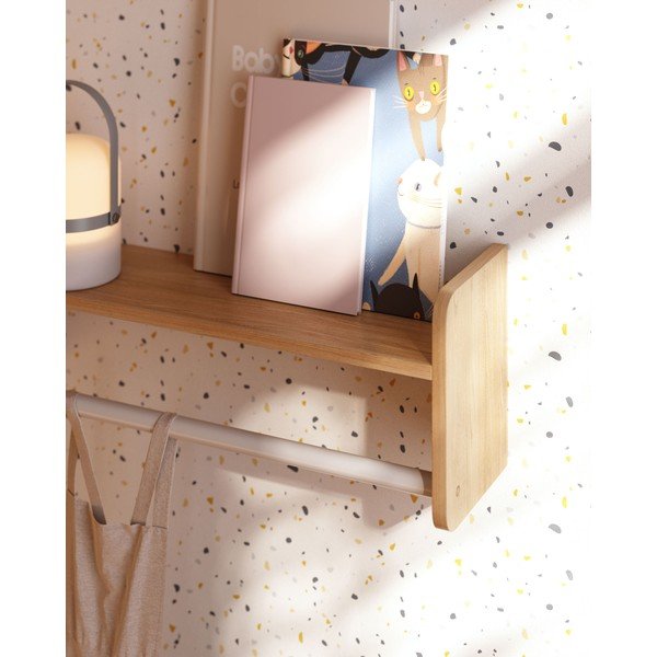 Stenski otroški obešalnik iz masivnega bora v naravni barvi 52,5x20 cm Florentina – Kave Home-image-3