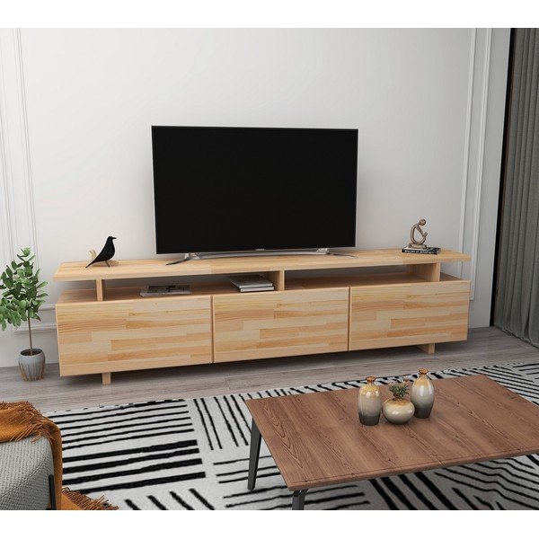 TV omarica iz borovega lesa 174x52 cm Natural - Kalune Design-image-3