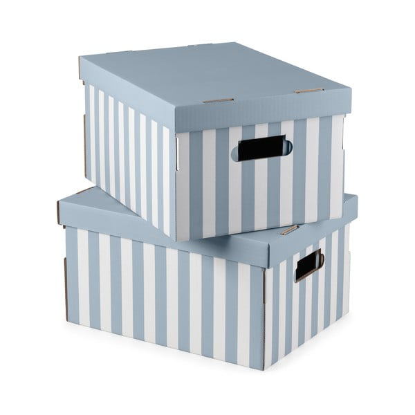 Kartonaste škatle za shranjevanje v kompletu 2 ks s pokrovom Stripes – Compactor