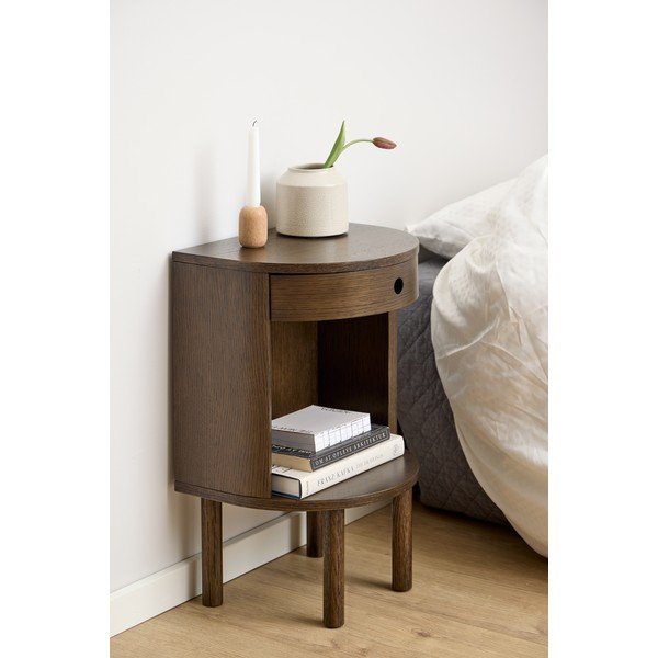 Nočna omarica v hrastovem dekorju v temni naravni barvi Paron – Actona-image-1