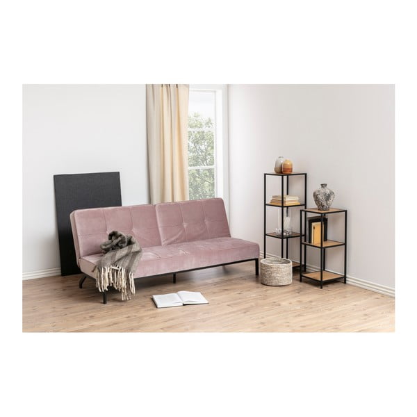 Črn regal v hrastovem dekorju 37x83 cm Seaford – Actona-image-3