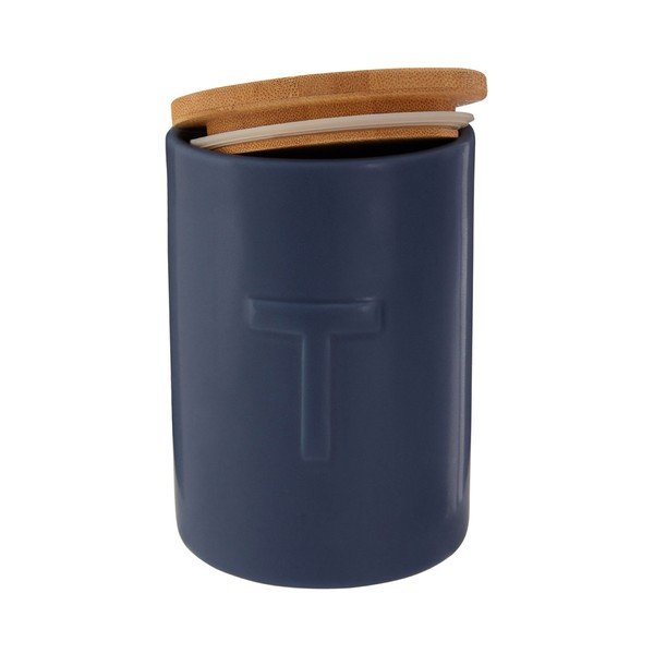Temno modra posoda za čaj s pokrovom iz bambusa Premier Housewares Fenwick-image-2