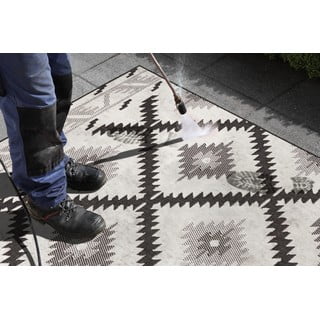 Črno-krem zunanja preproga NORTHRUGS Malibu, 80 x 350 cm