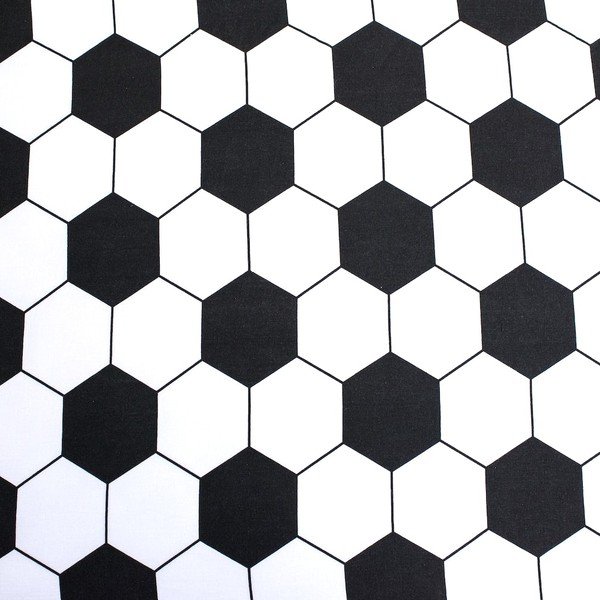 Črno-bela napenjalna enojna bombažna otroška rjuha 90x200 cm Football – Jerry Fabrics-image-2