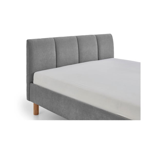 Siva oblazinjena zakonska postelja brez letvenega dna 140x200 cm Joker – Meise Möbel-image-4