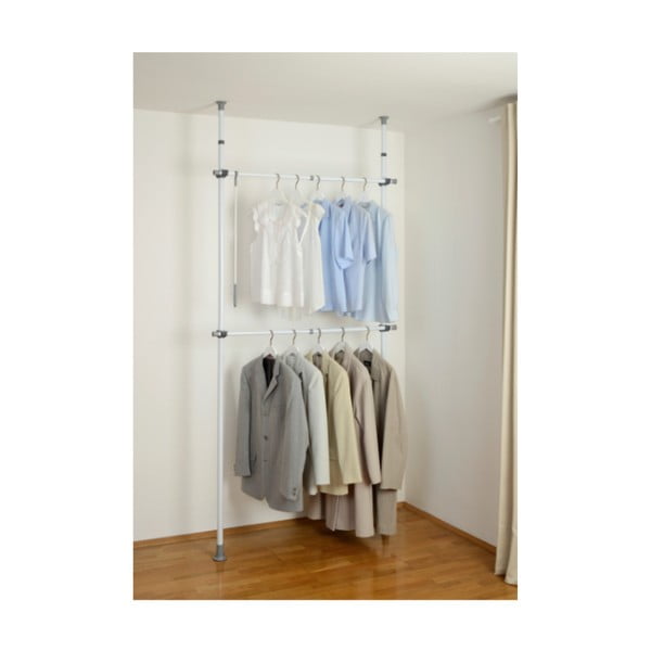 Belo kovinsko teleskopsko stojalo za oblačila Herkules – Wenko-image-1