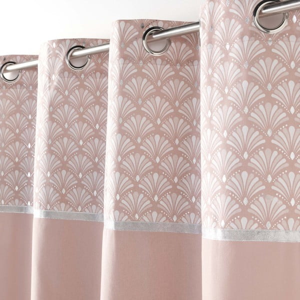 Svetlo rožnata bombažna zavesa 140x240 cm Artchic – douceur d'intérieur-image-1
