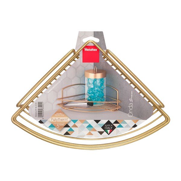 Kotna jeklena kopalniška polica v zlati barvi Onda – Metaltex-image-2
