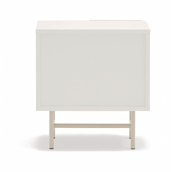 Bež kremno bela nočna omarica v mat dekorju s policami Nube – Teulat-image-4