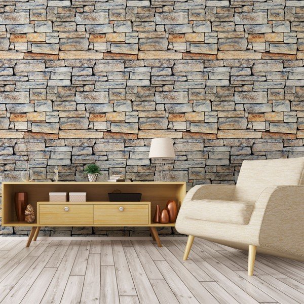 Stenska nalepka Ambiance Wall Decal Materiali Stones of Carthage, 40 x 40 cm-image-1